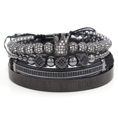 Royal Crown Bracelet Set (Black)