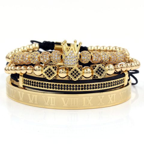 Royal Crown Bracelet Set (Gold)