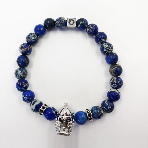 Pulsera Gladiador con Piedras de Imperial Jaspe Azul