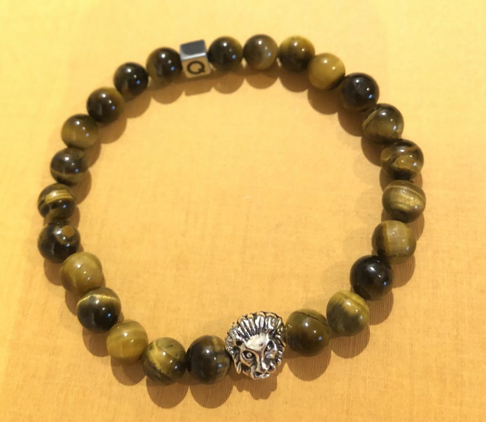 Tiger Eye Stone Beads Lion Head Bracelet